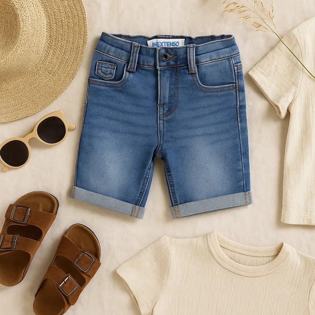Bermuda jean garçon 3 ans Auchan bleu ou gris très bon état