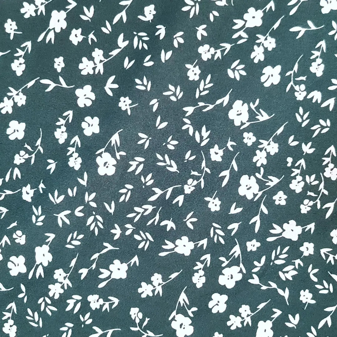 Blouse fluide femme Shein XL 44 vert imprimé fleurs col froncé