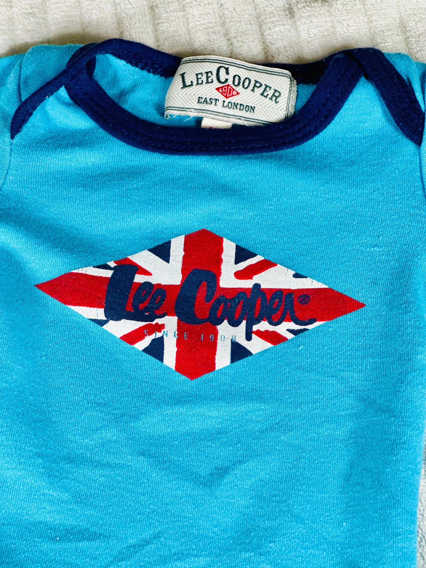 Body Garçon Bleu avec Drapeau d'Angleterre - Taille 3 Mois - Lee Cooper lee Cooper