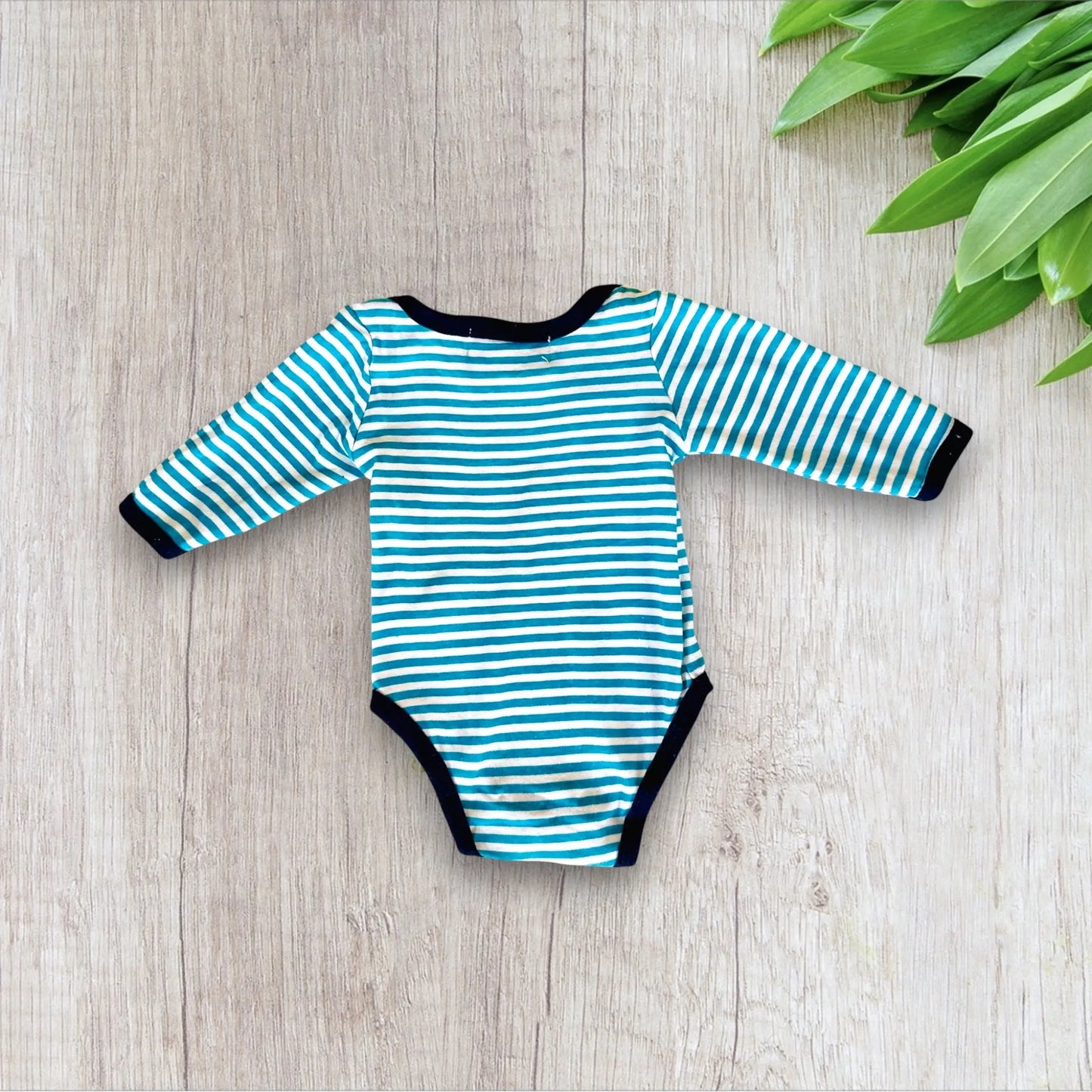 Body bébé garçon manches longues Lee Cooper, taille 3 mois - Blanc et bleu à rayures Lee Cooper