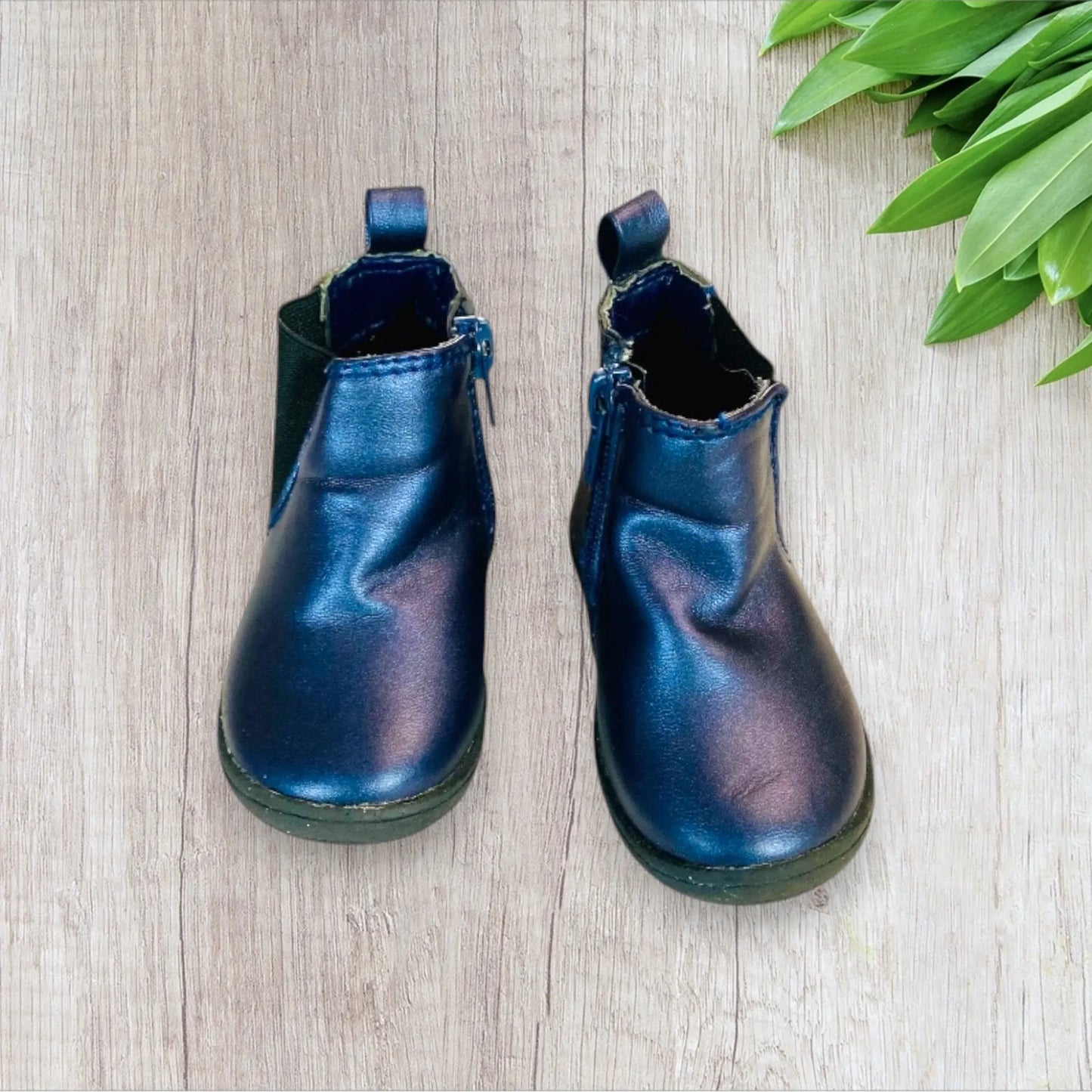 Bottes Bébé Fille Taille 20 - Boite à Malice Simili Bleu Marine avec Paillettes districenter