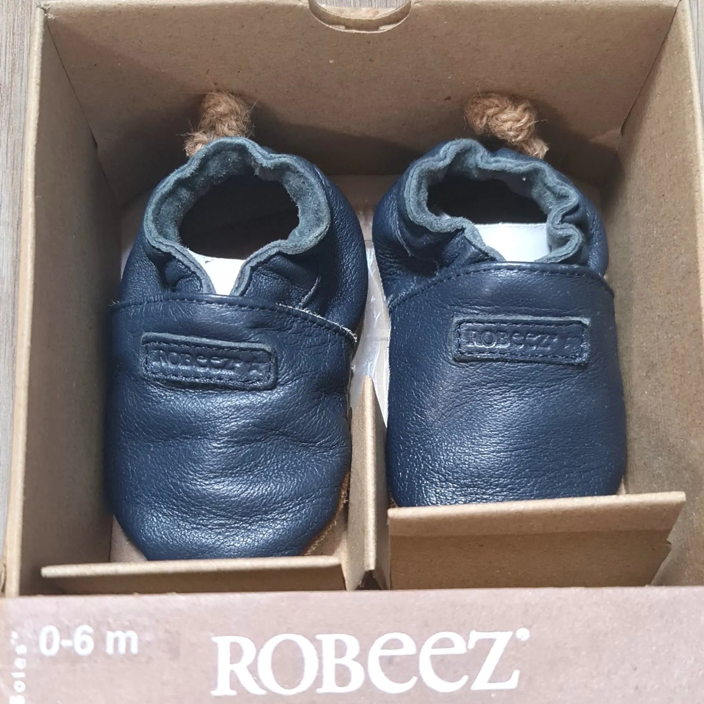 Chaussons bébé Robeez cuir bleu marine 0-6 mois pointure 17/18 neufs