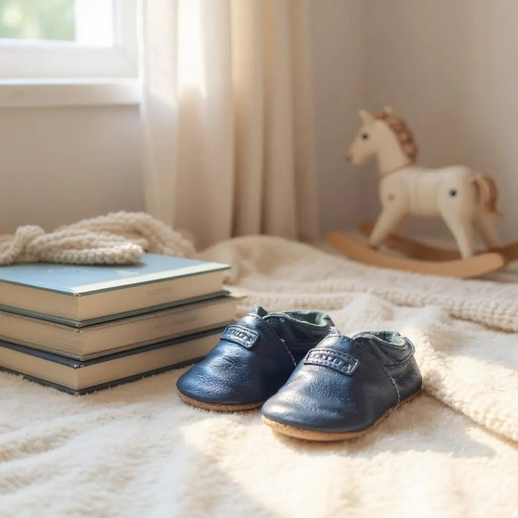 Chaussons bébé Robeez cuir bleu marine 0-6 mois pointure 17/18 neufs