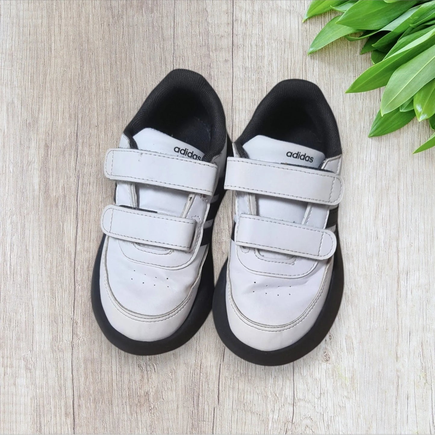 Chaussures Adidas enfant Roi Lion pointure 27 blanches noires scratch très bon état