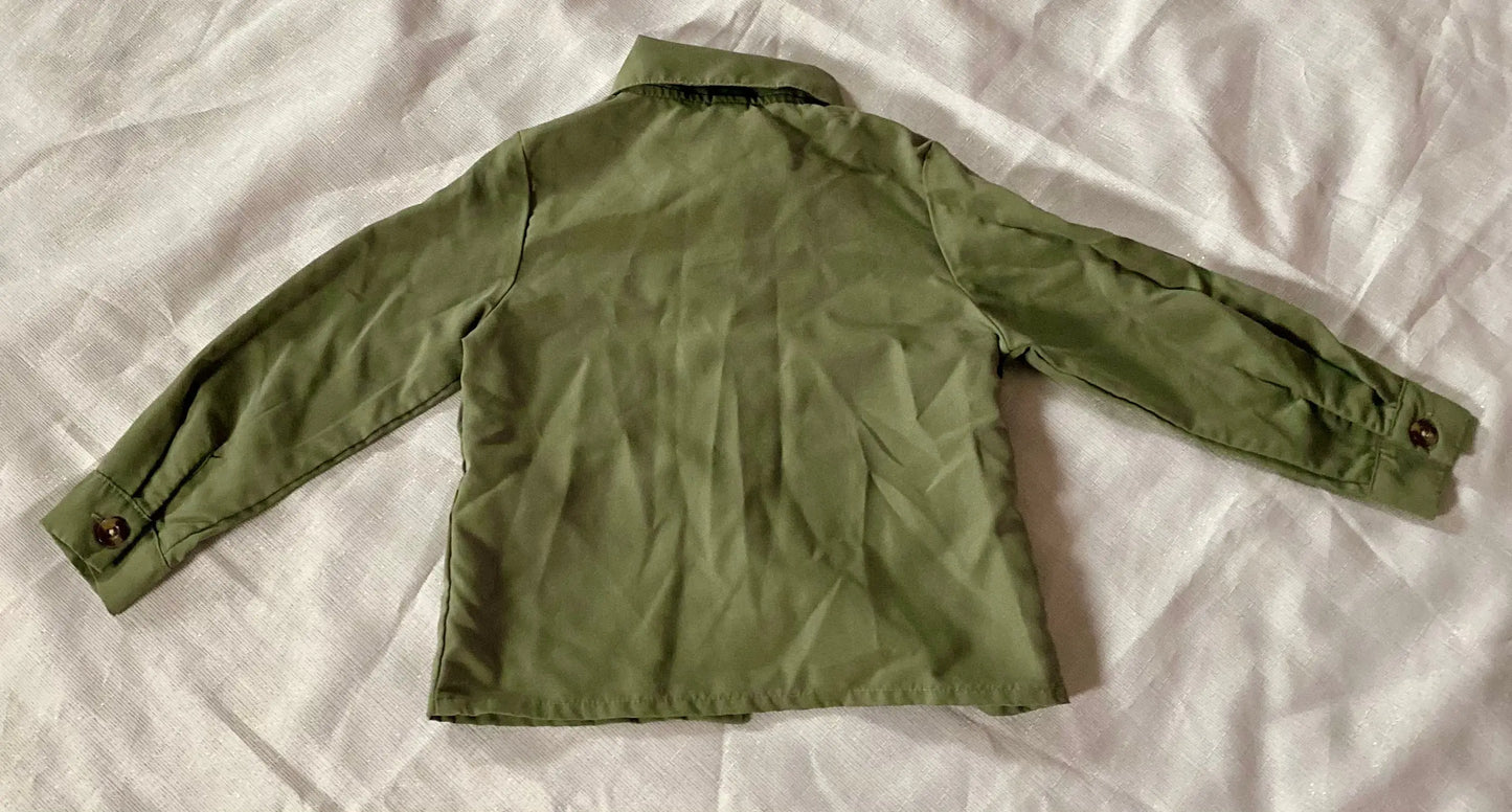 Chemise Garçon Manche Longue Kaki avec Poche Noire - Shein - Taille 4 Ans shein