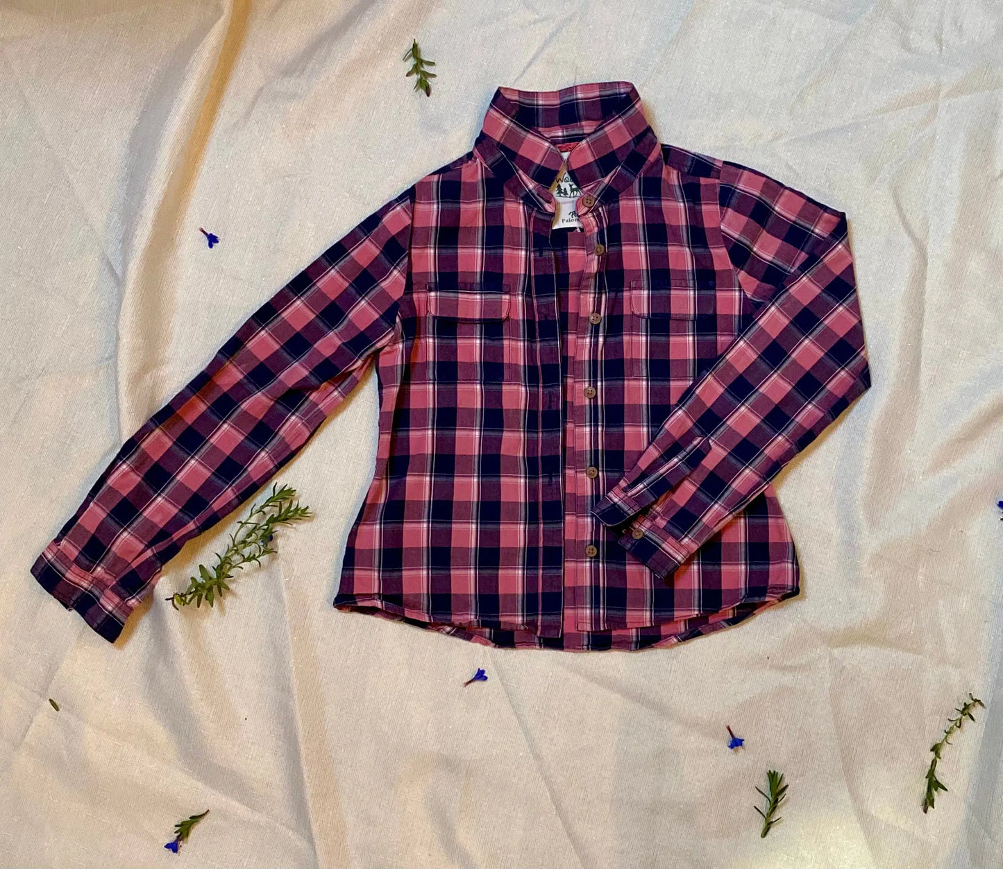 Chemise à Carreaux Bleu Marine et Rose fille 8 ans -128 cm C&A