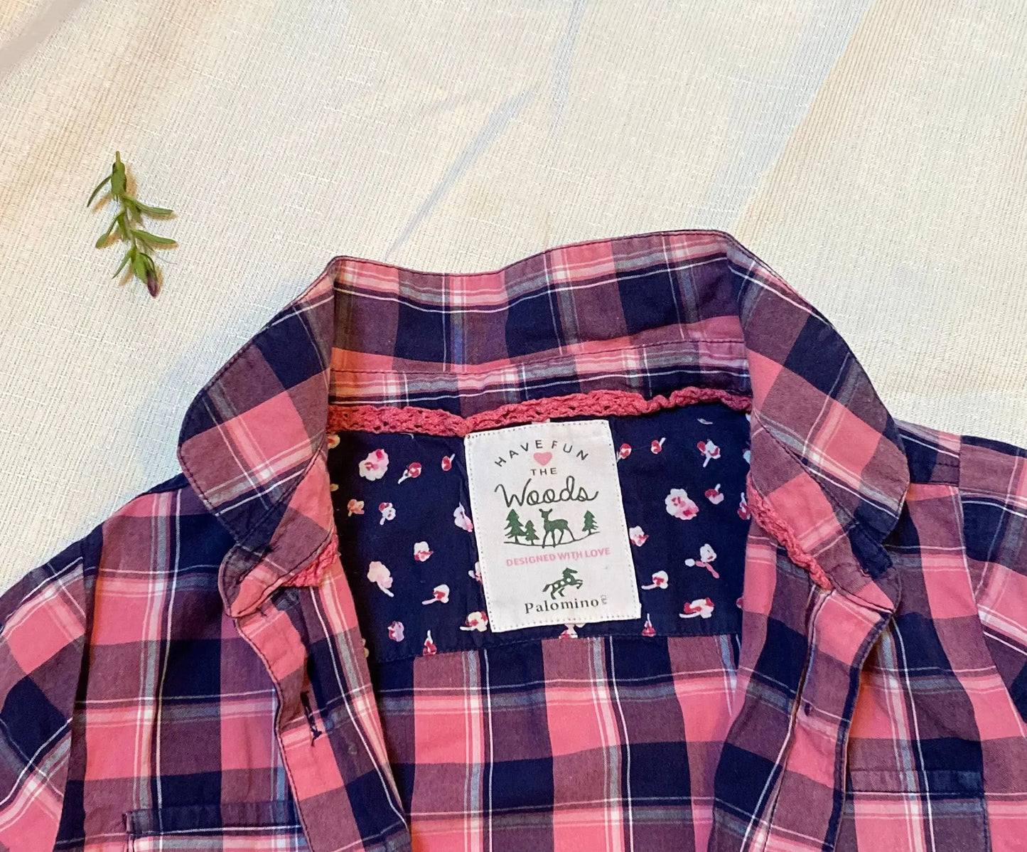Chemise à Carreaux Bleu Marine et Rose fille 8 ans -128 cm C&A