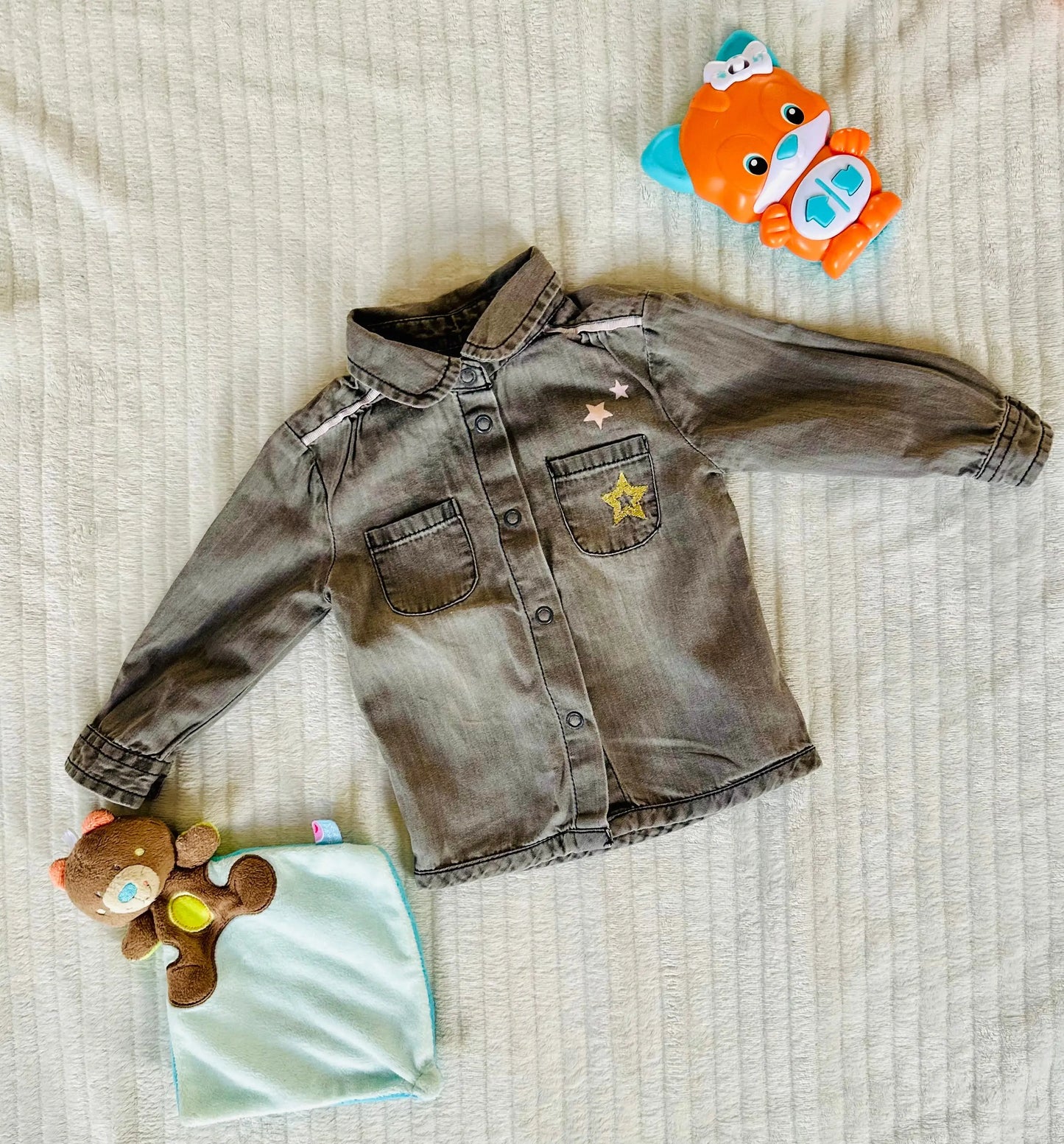 Chemise en jean grise - Bébé fille - Taille 3 mois - Bébé 9 bébé 9