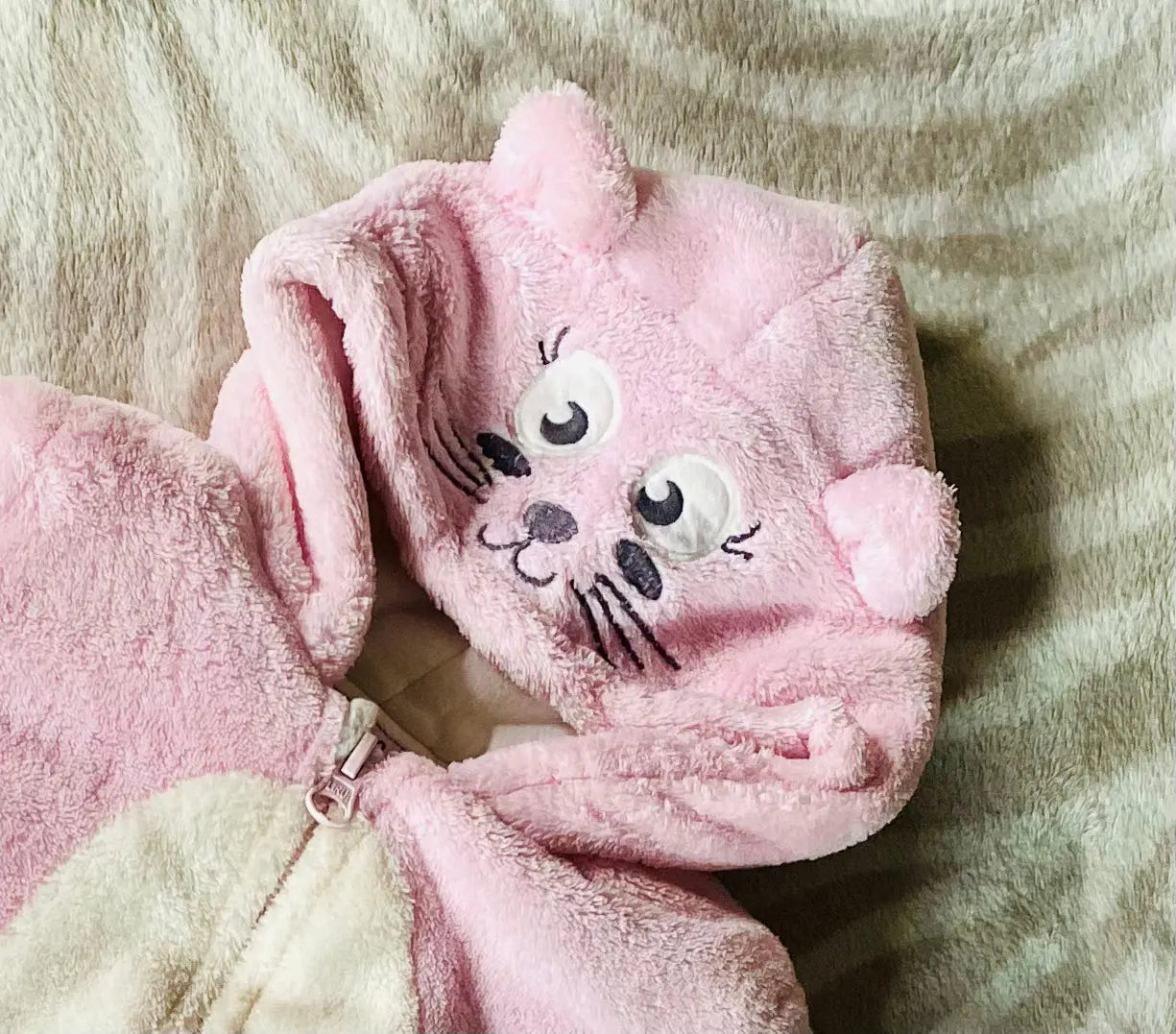 Combinaison Extérieure Polaire Bébé Fille avec Capuche Chat - Taille 1 Mois - La Halle la halle