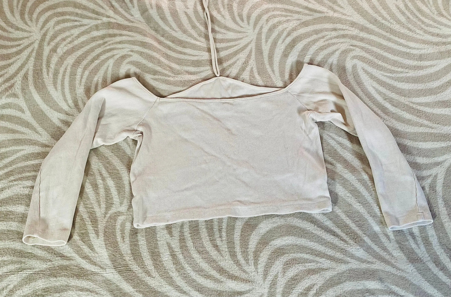 Crop Top Femme Épaules Dénudées Crème Texturé - Taille 44 - Boohoo la petite friperie