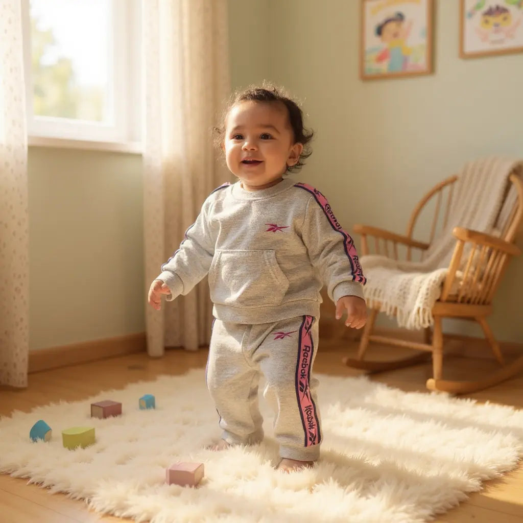 Ensemble bébé fille Reebok–Sweat à capuche + jogging reebok