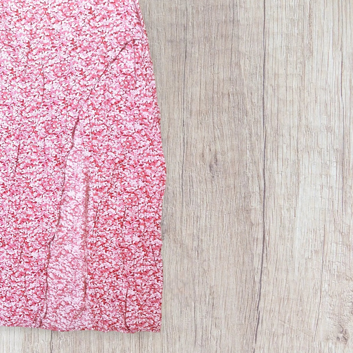 Ensemble femme fleuri rose fuchsia blanc taille L – crop top et jupe longue – bon état