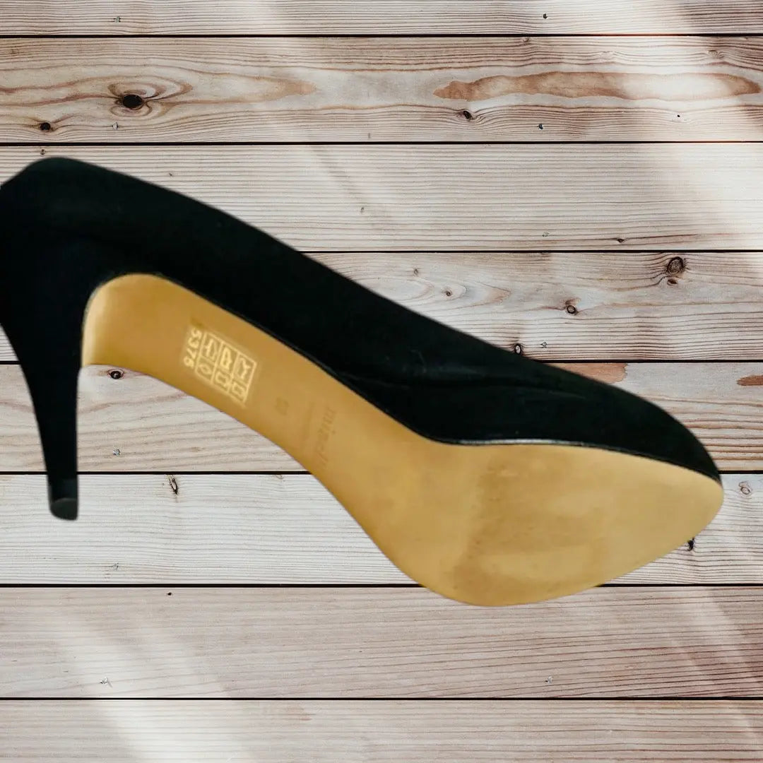 Escarpins Daim Noir Minelli Pointure 36 - Élégance avec Talon Fin et Détail Doré Minelli