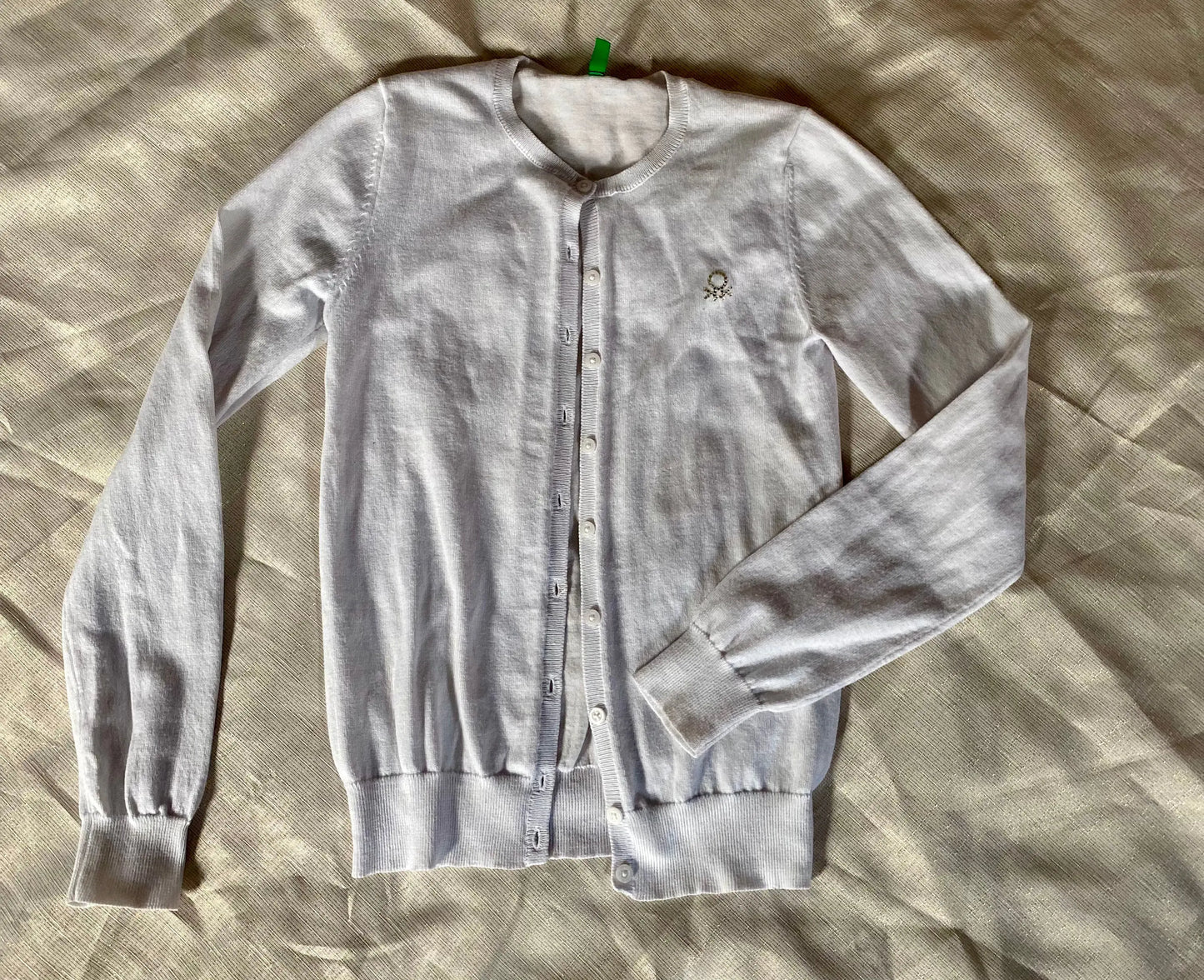 Gilet Blanc à Logo Strass Argenté Fille 12 ans - Benetton Benetton