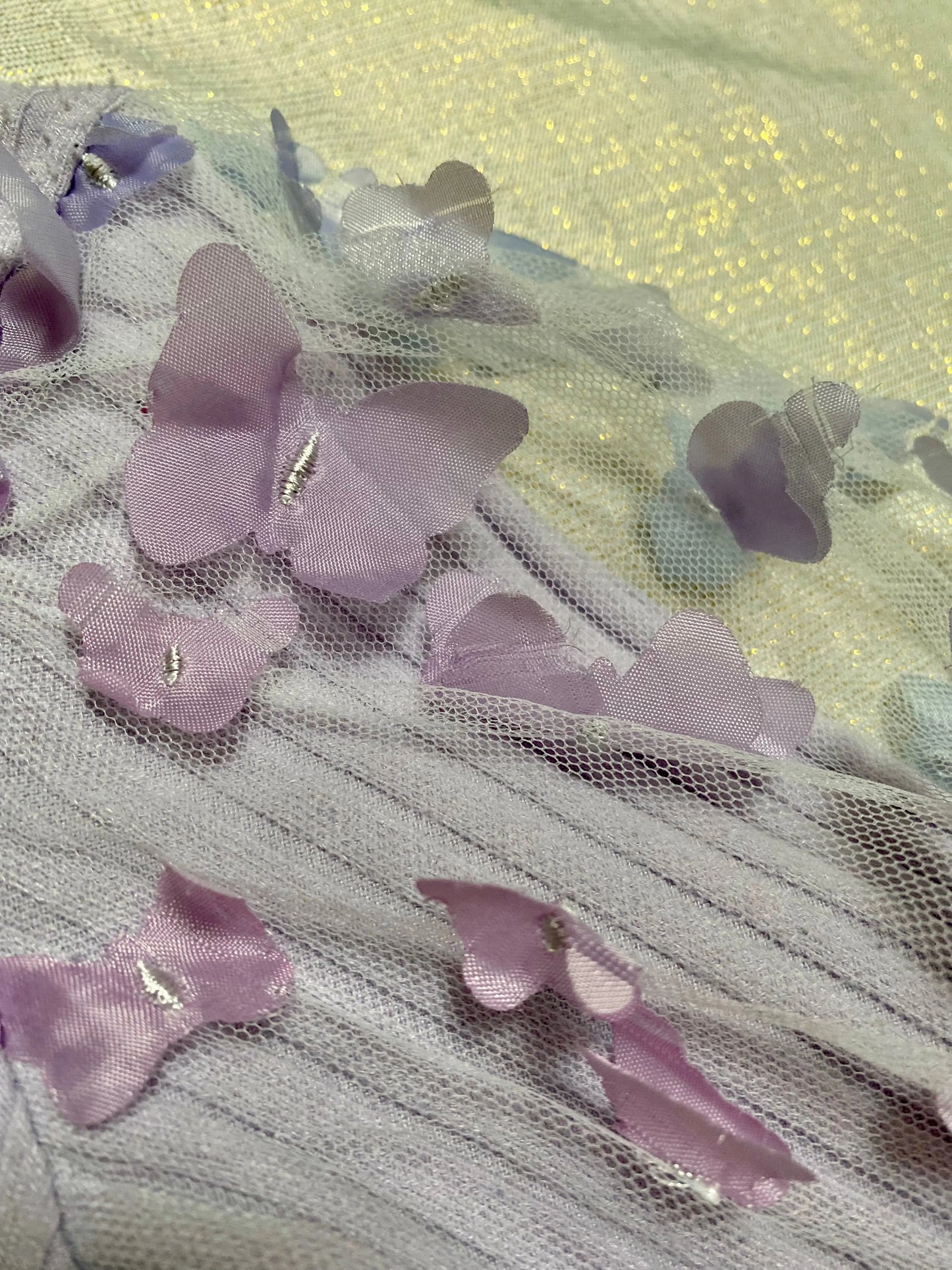 Haut Violet Rainuré avec Manches Bouffantes et Papillons en Relief - Fille 7 ans, Shein shein