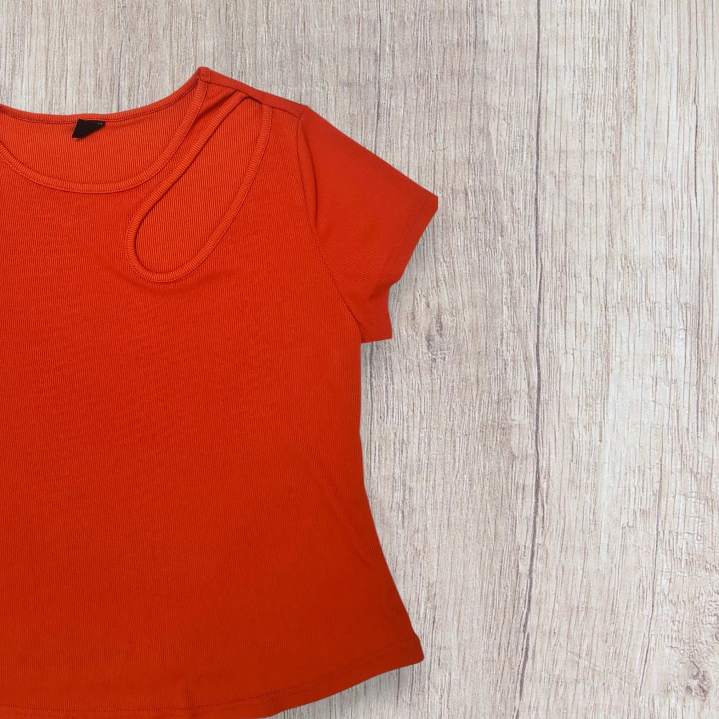 Haut asymétrique femme – XXL – SHEIN – Orange rainuré – Très bon état shein