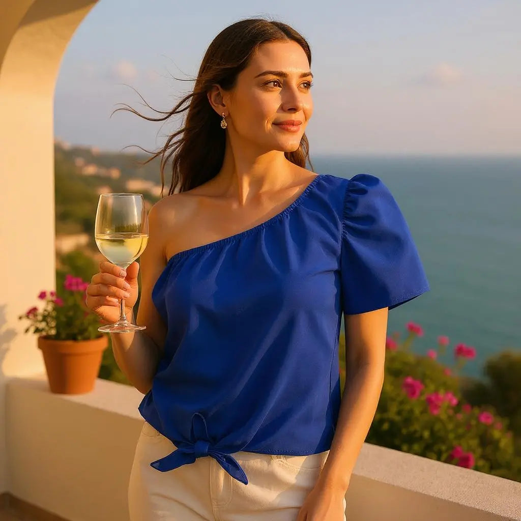 Haut asymétrique femme–XXL–SHEIN–Bleu électrique–Très bon état shein
