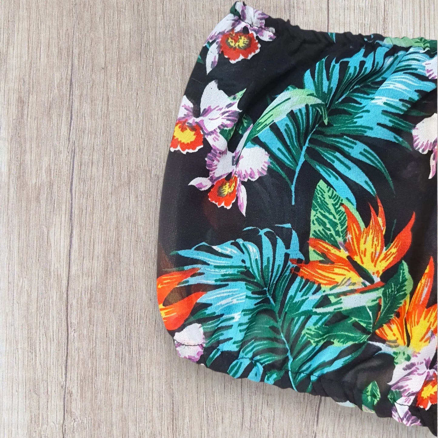 Haut de par-dessus maillot de bain femme Boohoo – 48 | Bandeau voilage noir tropical boohoo