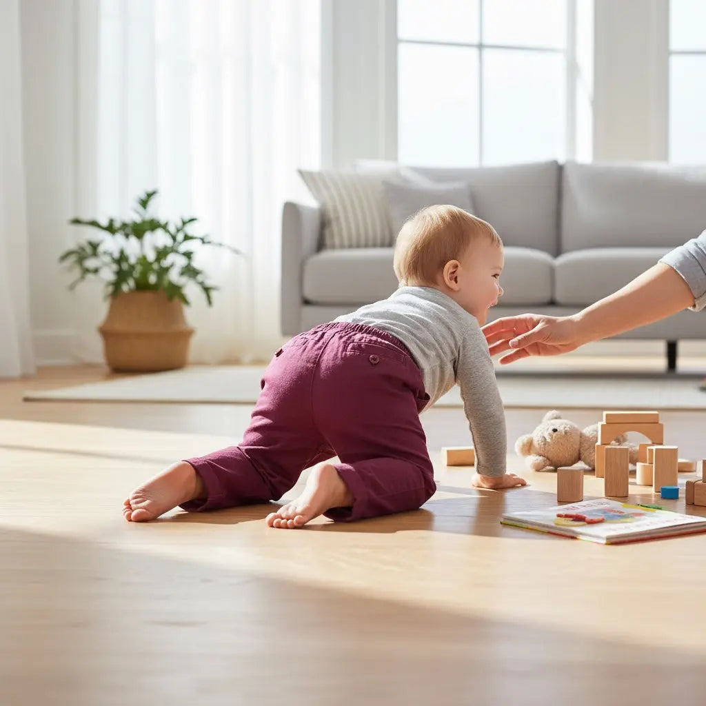 Pantalon cargo bébé garçon Kiabi 9 mois bordeaux avec cordon ajustable.