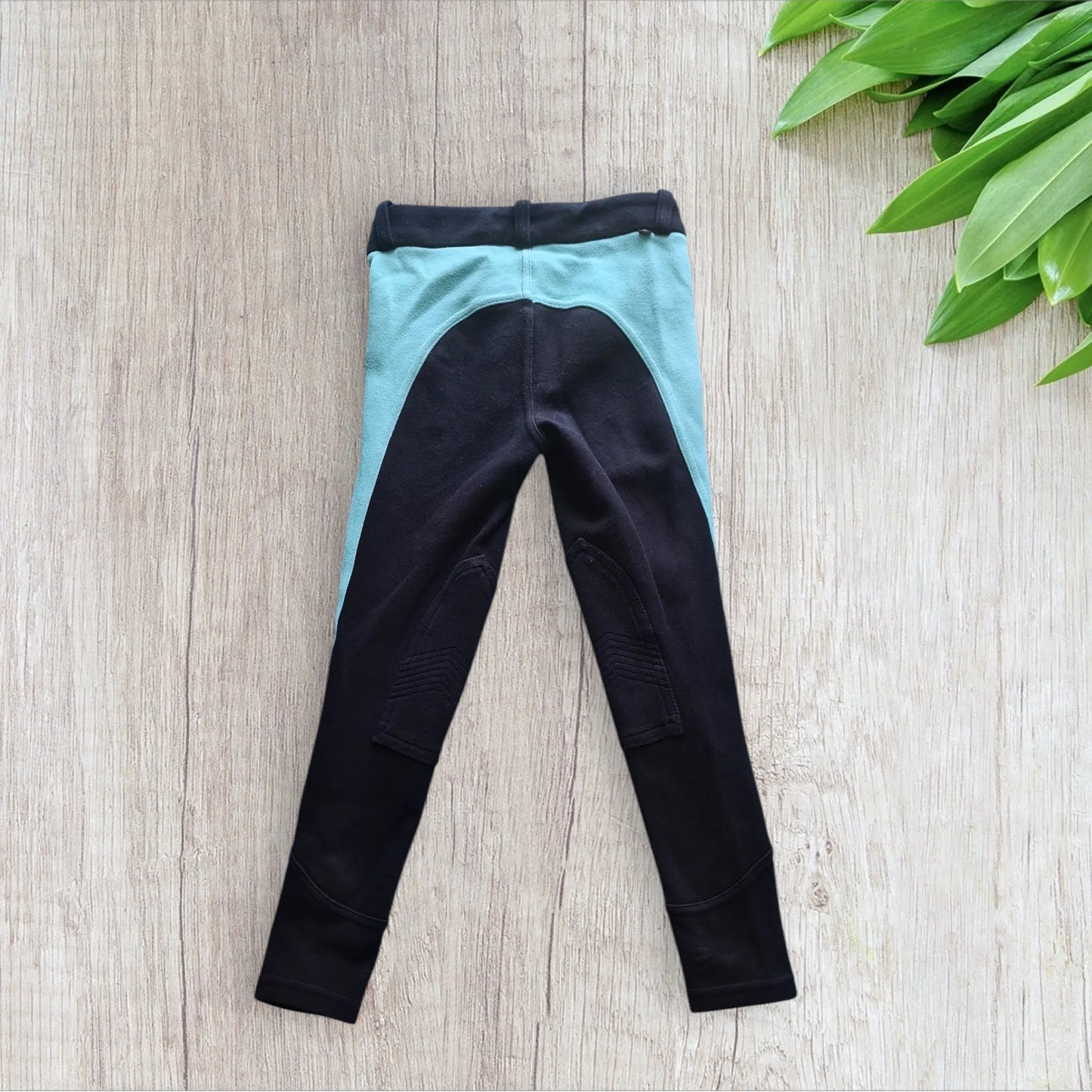 Pantalon équitation enfant Fouganza 5-6 ans bleu marine avec détails turquoise, très bon état