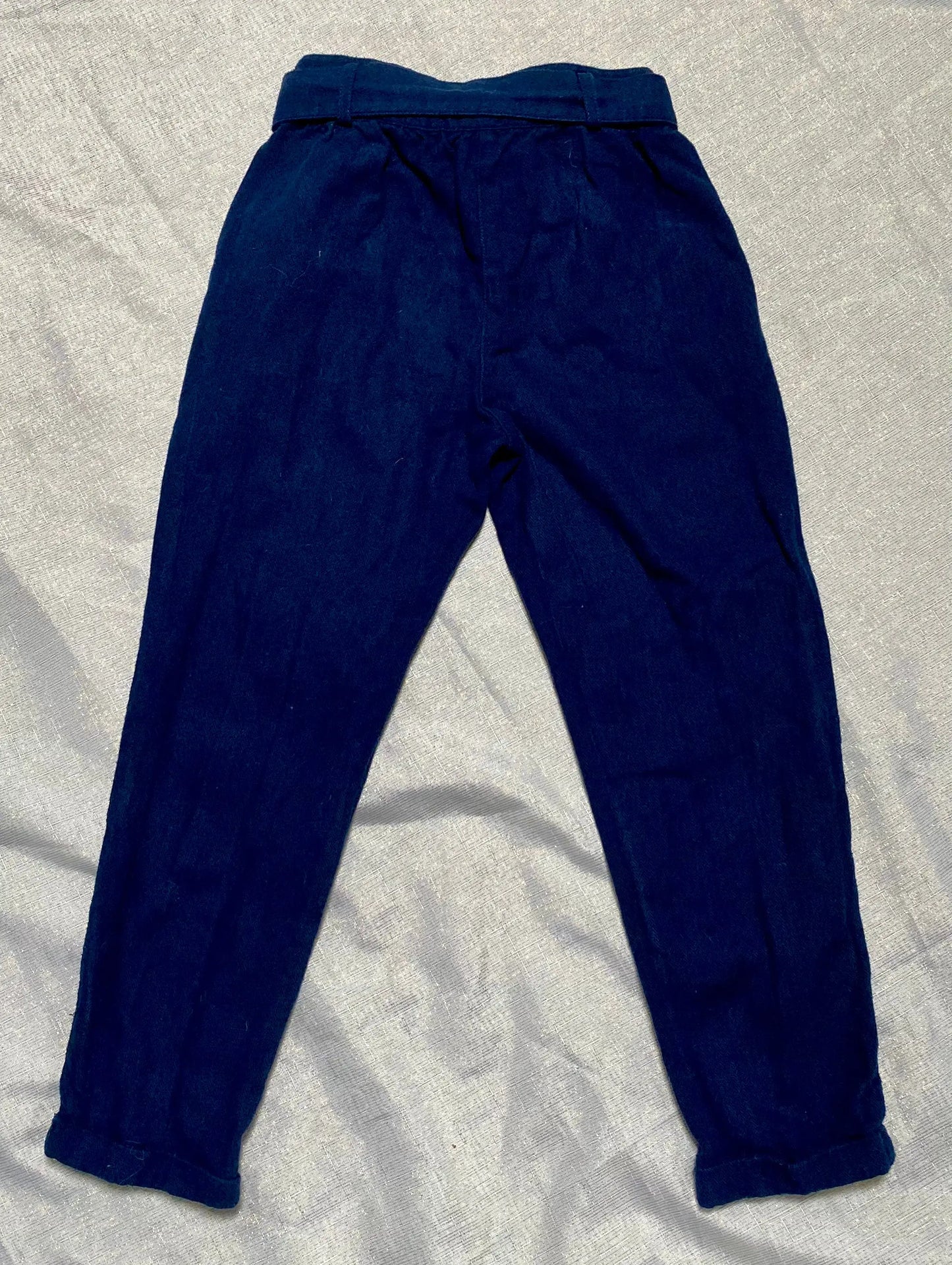 Pantalon en Toile Bleu Marine avec Ceinture Nœud - 7 ans, Tape à l'Œil tape à l'oeil