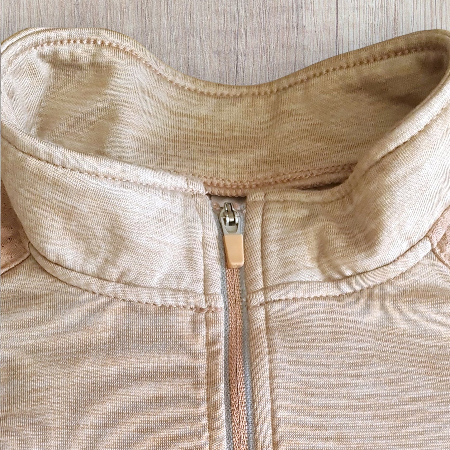 Polo d’équitation manches longues Femme 500 FOUGANZA – Rose pastel, taille 42, très bon état, manches avec trou pour le pouce
