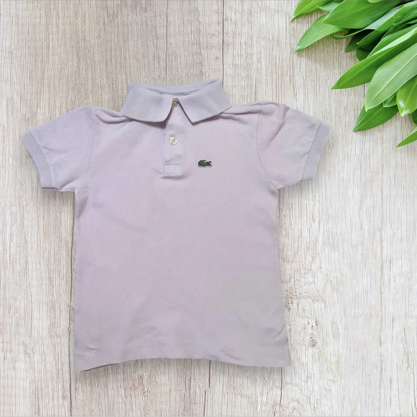 Polo Lacoste fille 6 ans rose pâle manches courtes – logo crocodile brodé
