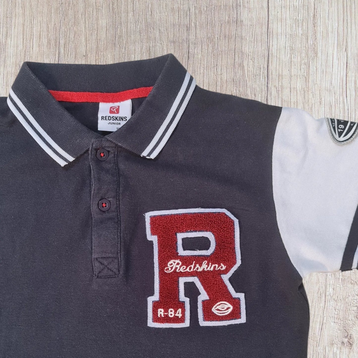 Polo garçon Redskins Junior bleu marine blanc style baseball 8 ans