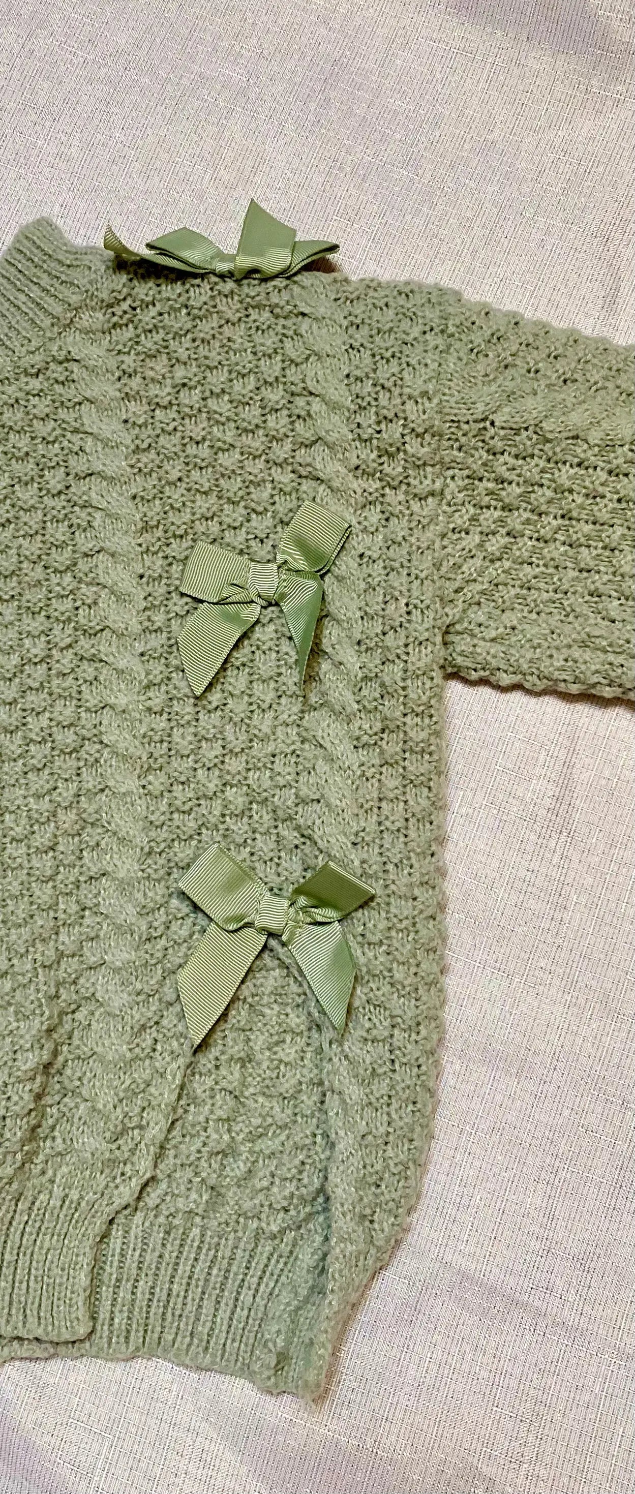Pull Tricot Vert avec Nœuds Décoratifs - Fille 7 ans, Shein shein