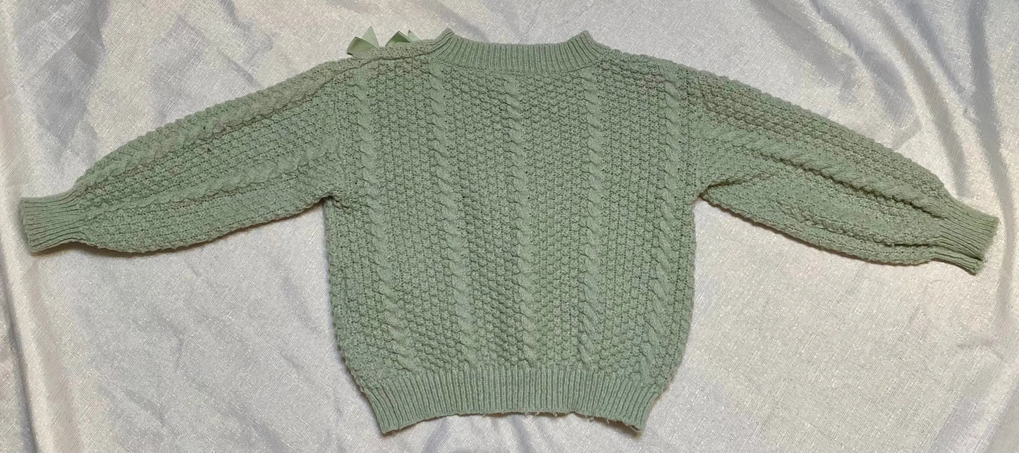 Pull Tricot Vert avec Nœuds Décoratifs - Fille 7 ans, Shein shein