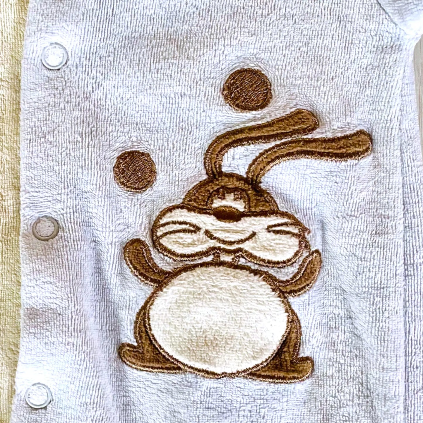 Pyjama Bébé Garçon 1 Pièce - Bleu Ciel et Blanc Crème avec Lapin - 3 Mois - Trois Kilo Sept trois kilo sept