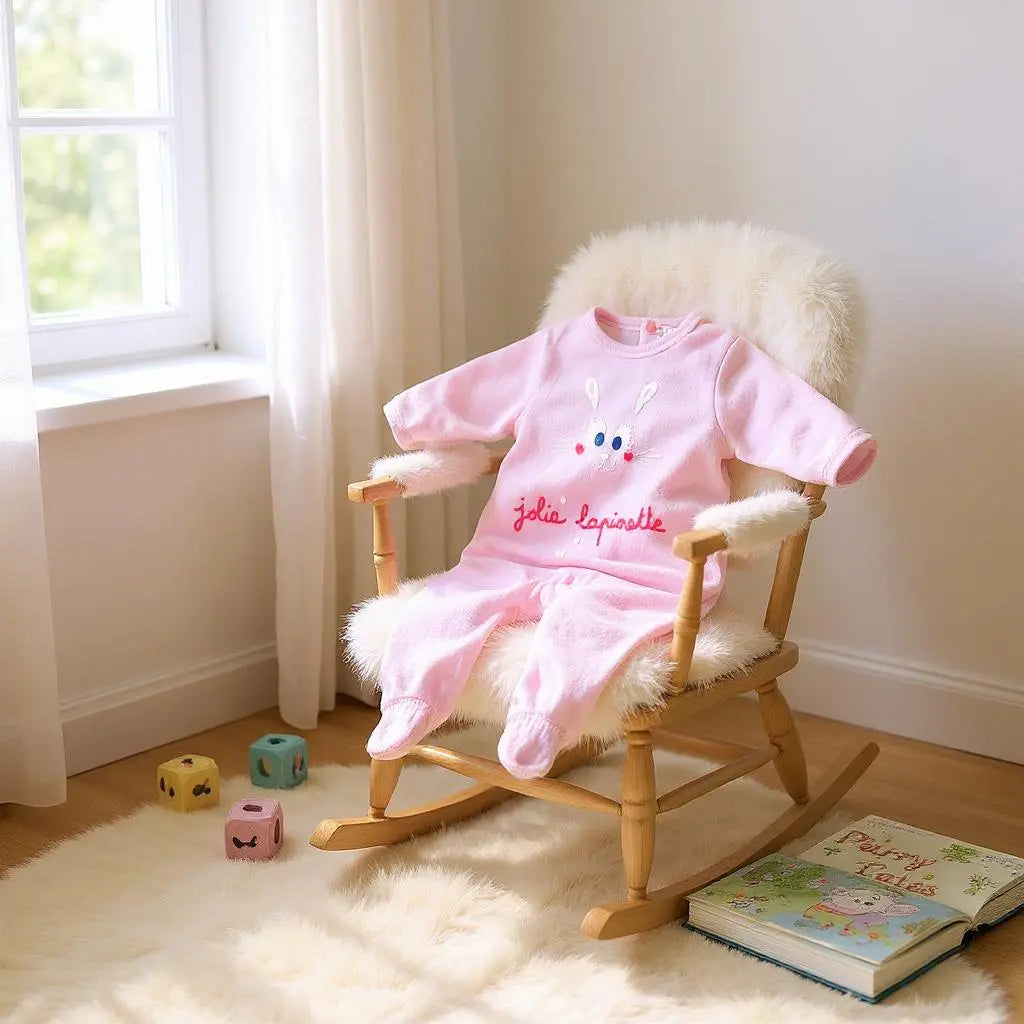 Pyjama bébé fille long rose - “Jolie Lapinette” avec dessin de lapin, taille 3 mois la petite friperie