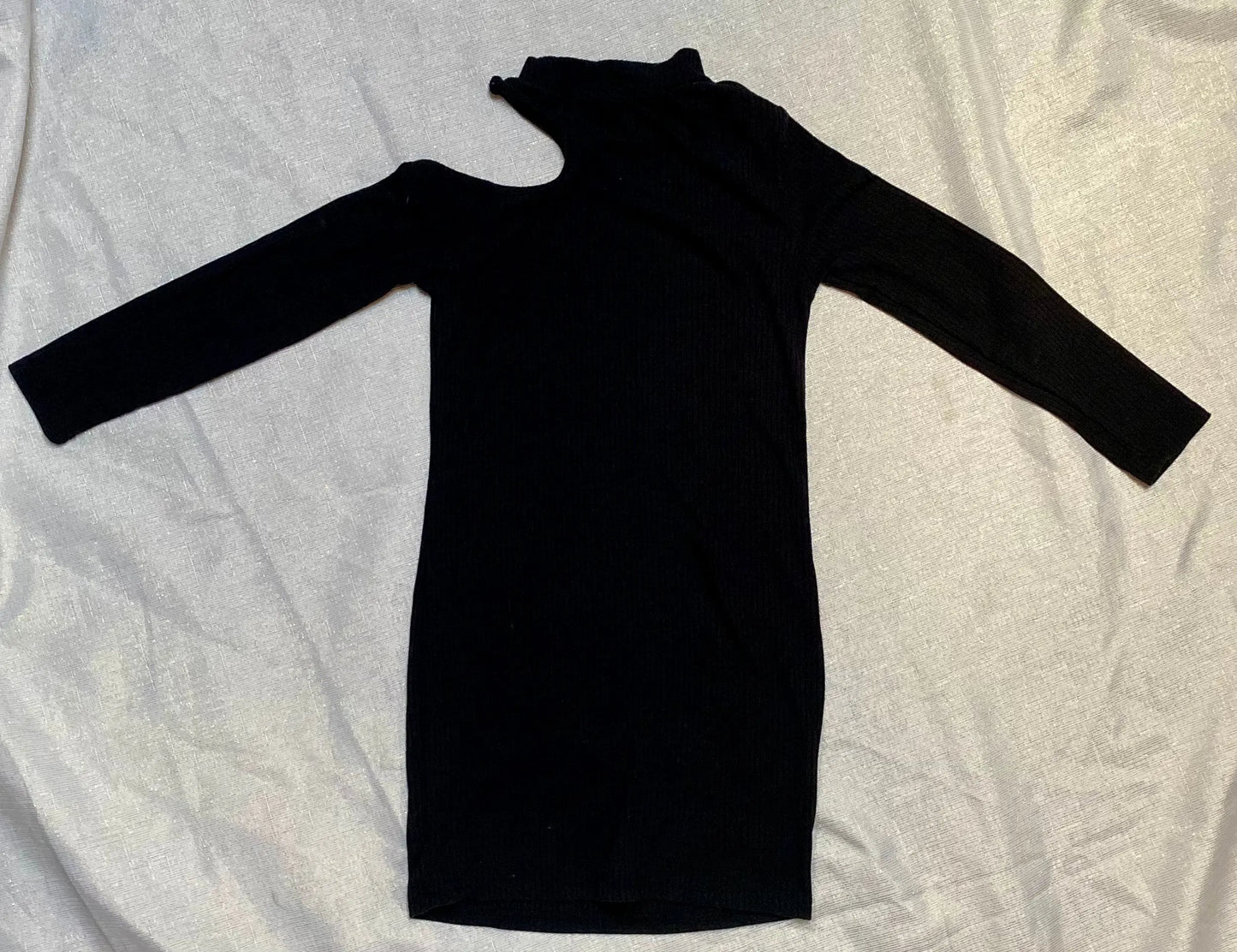Robe Noire Asymétrique à Col Roulé - Fille 7 ans, Shein shein