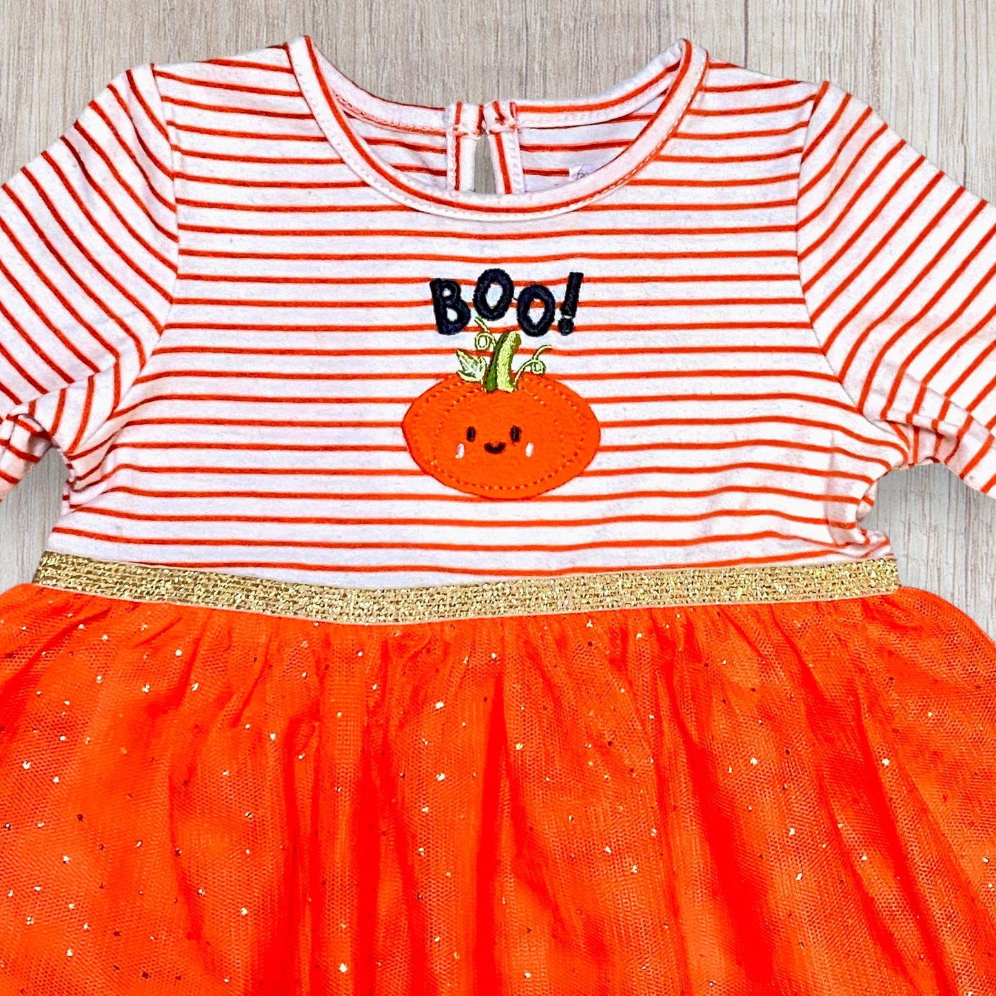 Robe bébé Primark 3-6 mois citrouille Halloween orange pailletée