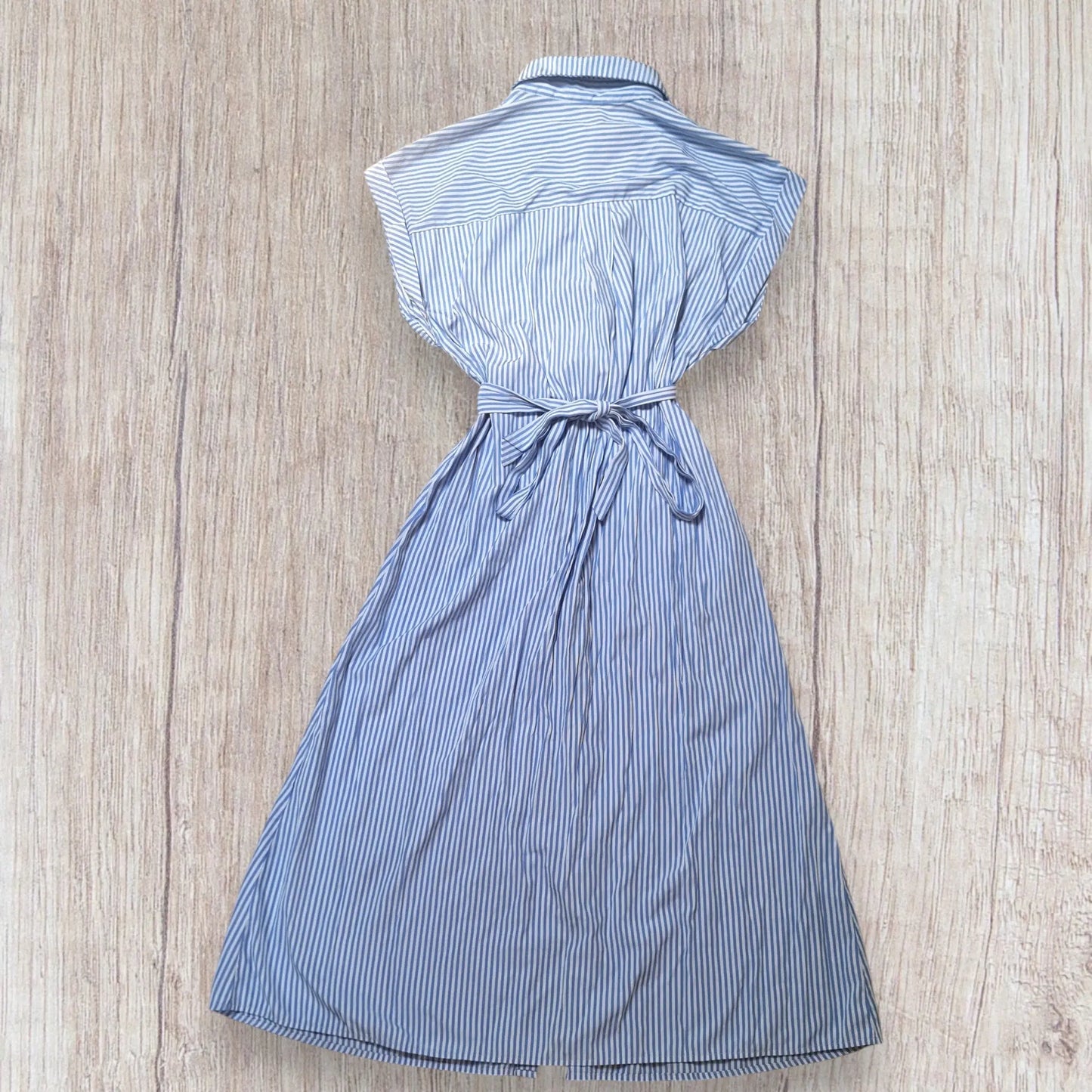 Robe chemise Shein femme taille L rayures bleu ciel effet noué poitrine très bon état