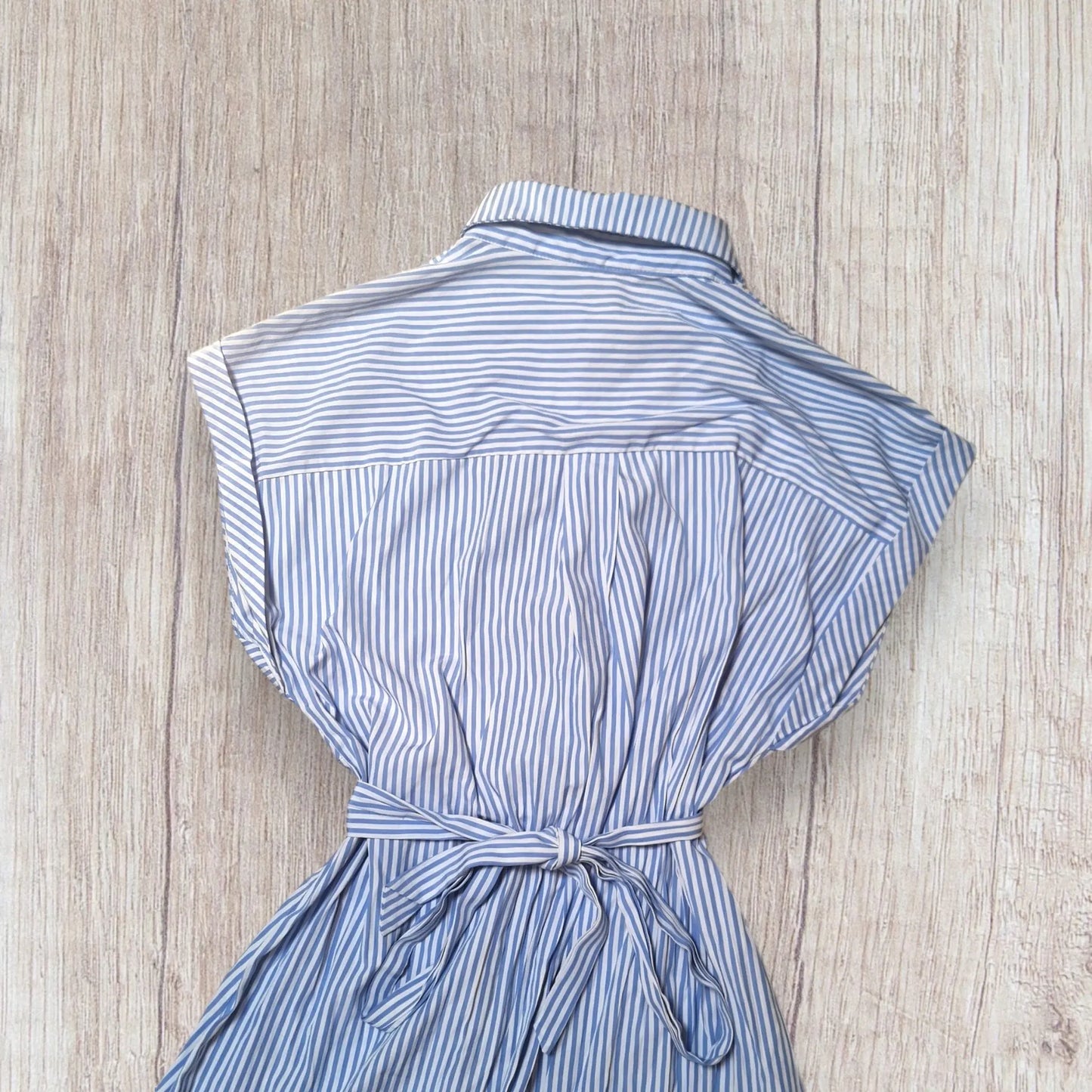 Robe chemise Shein femme taille L rayures bleu ciel effet noué poitrine très bon état