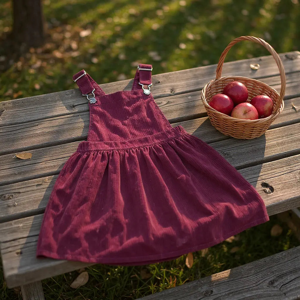 Robe salopette fille H&M 2-4 ans velours bordeaux – très bon état