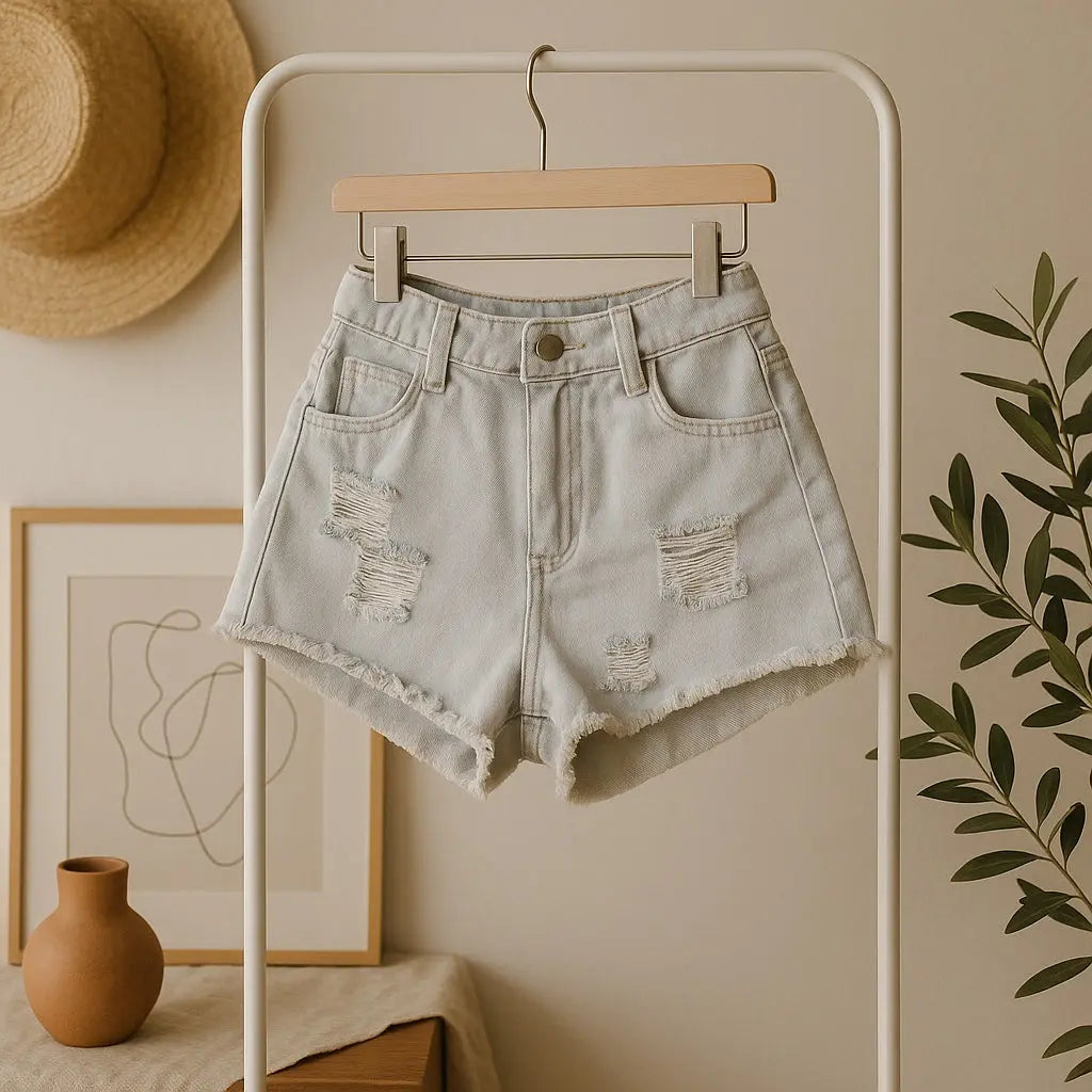 Short en jean blanc fille 6 ans – style destroy | Shein shein