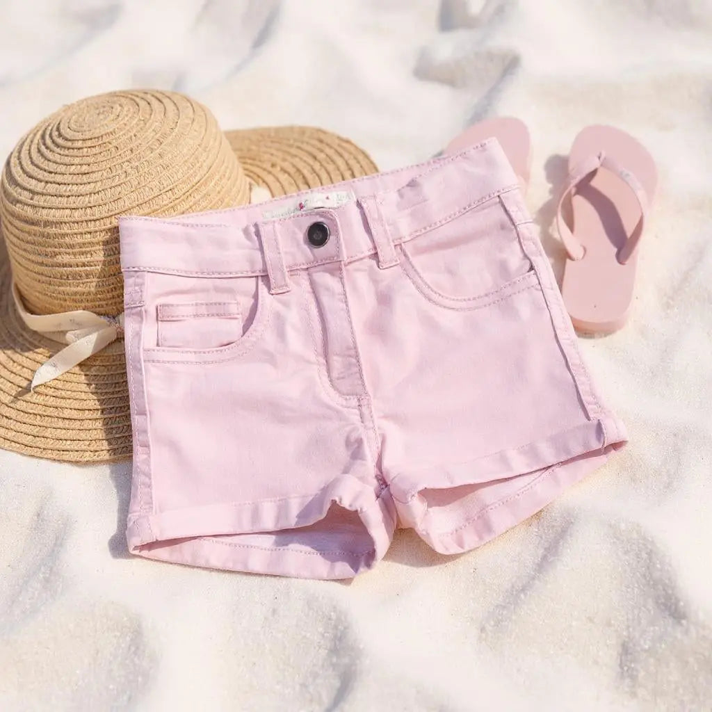 Short fille en jean coloré – 5 ans | Rose clair ou rose-rouge | Districenter districenter