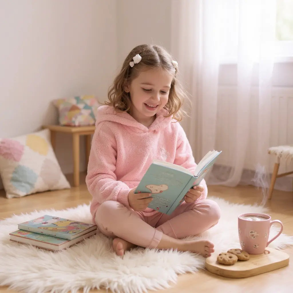 Sweat polaire à capuche enfant fille – 6 ans – Rose avec licorne argentée brodée districenter