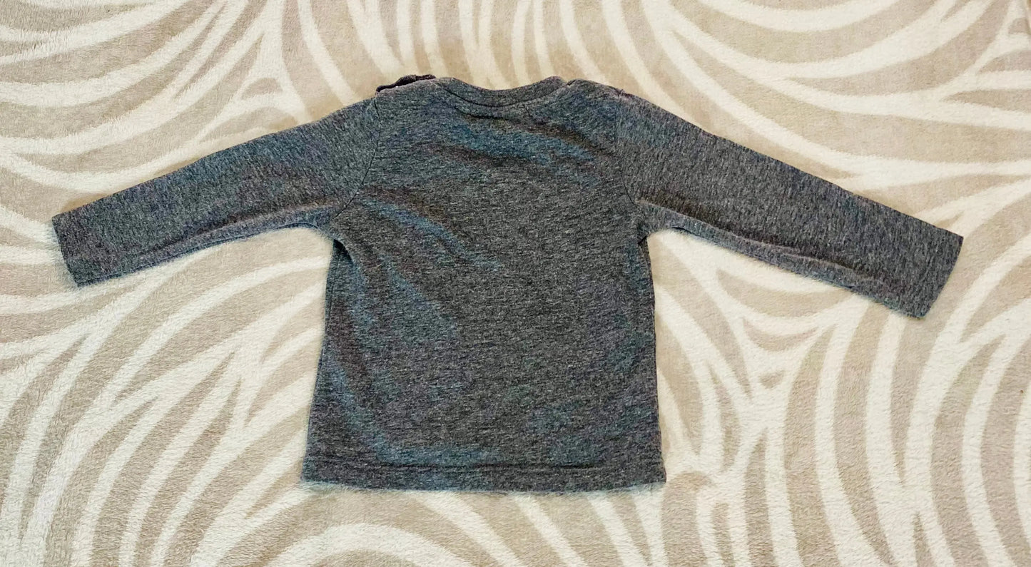 T-shirt Bébé 6 Mois Gris à Manche Longue avec Motif Batman - 68 cm batman