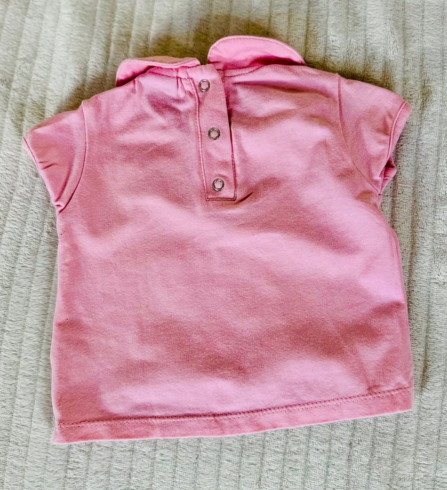 T-shirt Bébé Fille Rose Clair avec Papillon Pailleté - 3 Mois - DistriCenter districenter