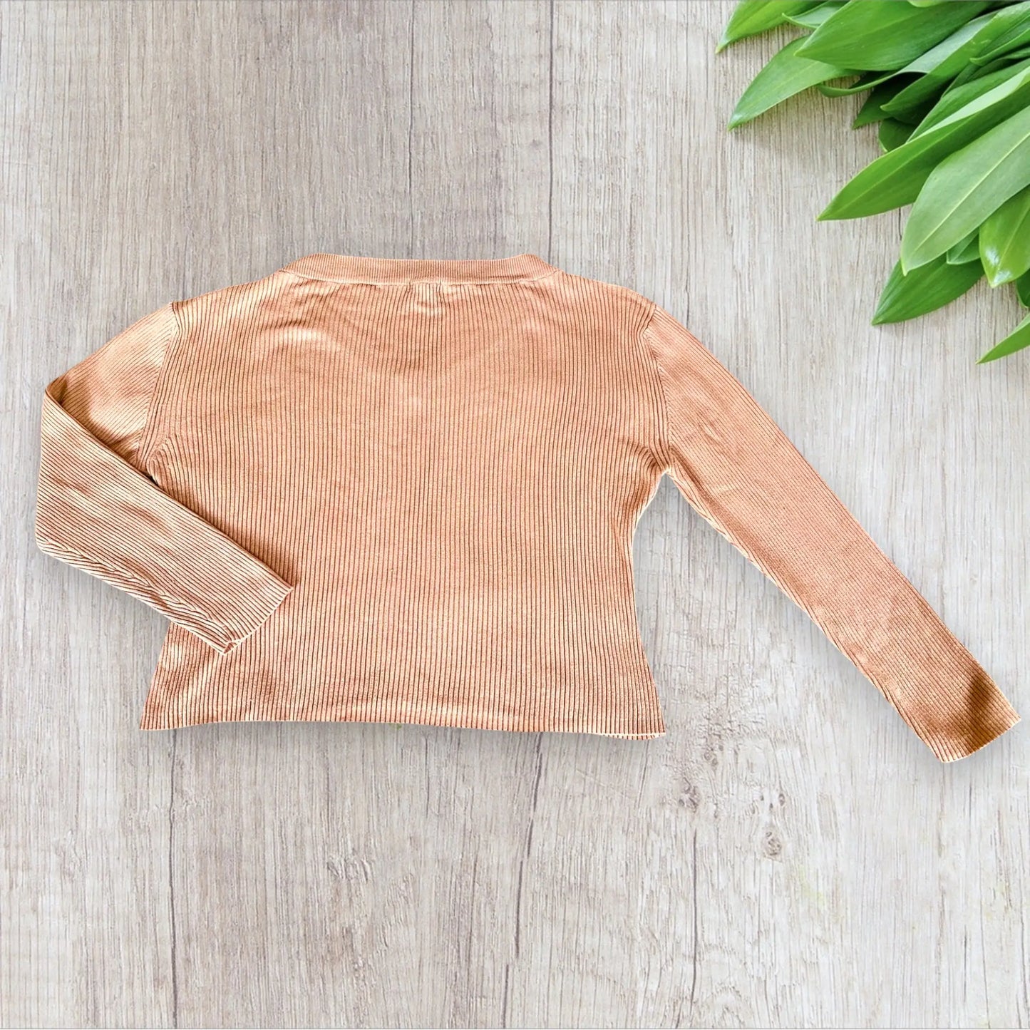 T-shirt Femme Rose Pâle à Manches Longues et Col V - Taille L - Boohoo boohoo