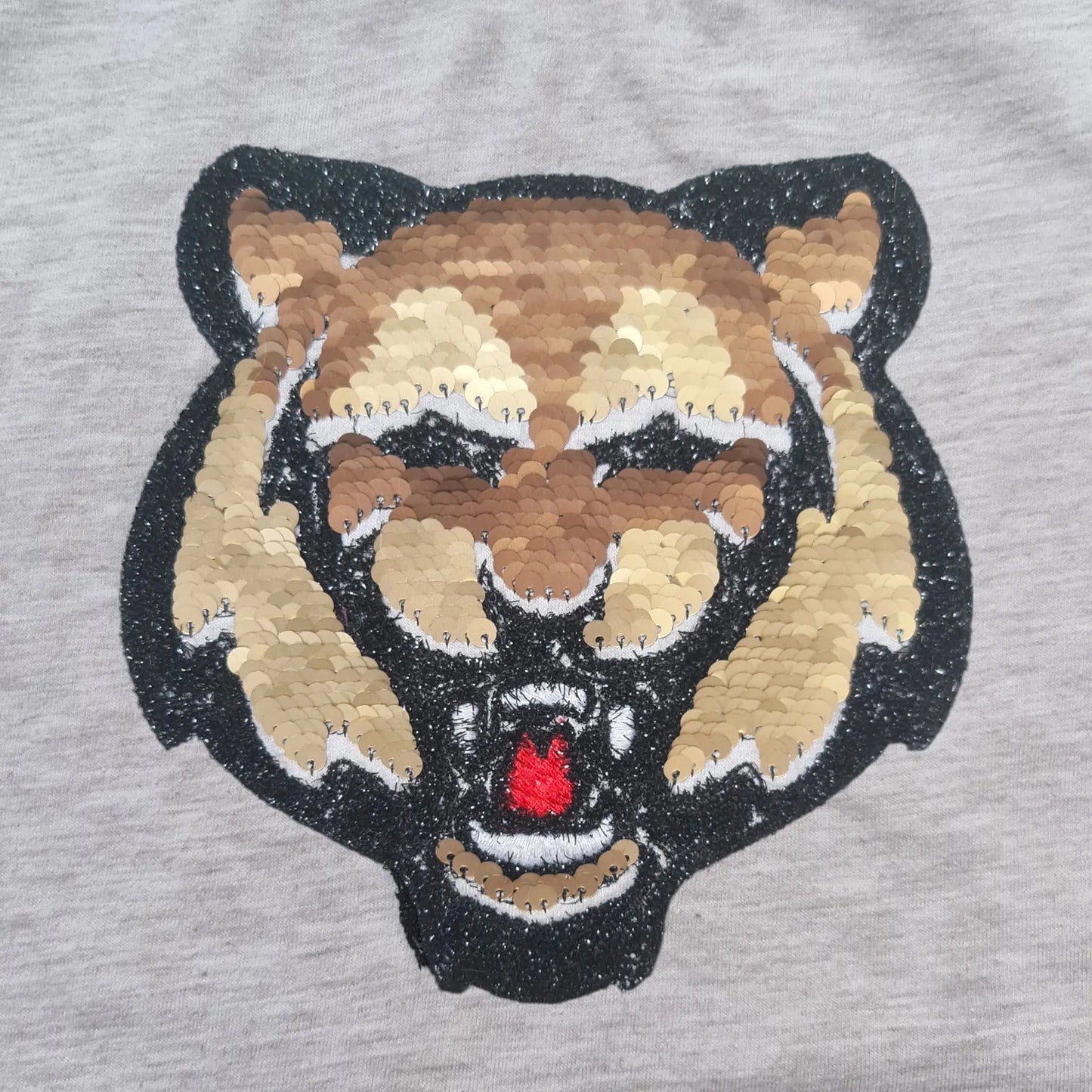 T-shirt enfant 5 ans Kiabi beige tigre sequins réversibles