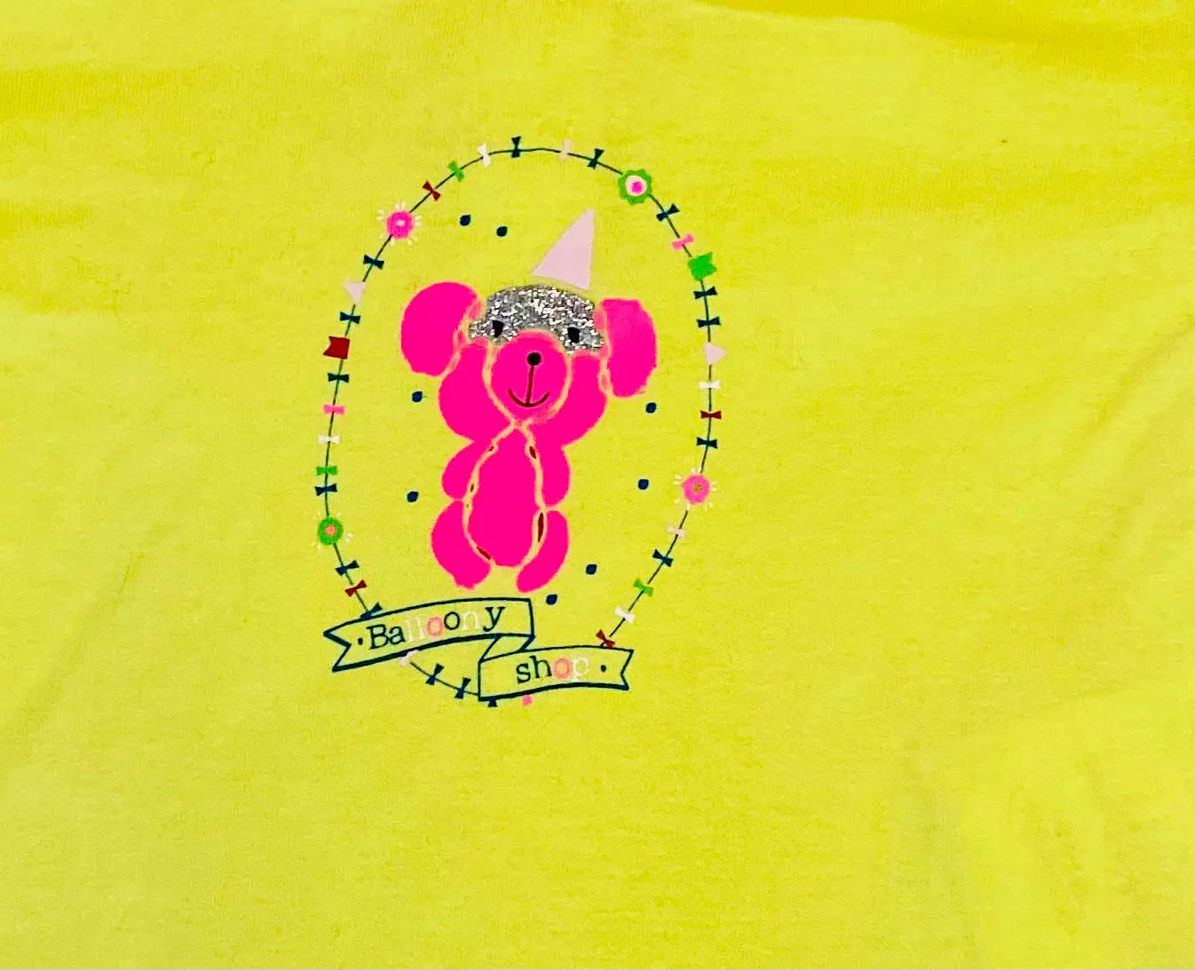T-shirt jaune manches longues avec motif nounours rose festif - Super U super u