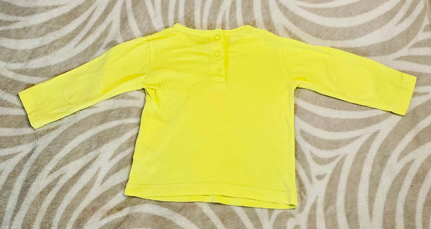 T-shirt jaune manches longues avec motif nounours rose festif - Super U super u