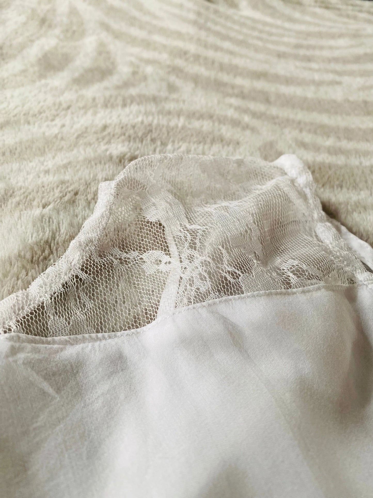 Top Débardeur Femme Blanc à Dentelle et Voile Transparent Taille Unique - Promod promod