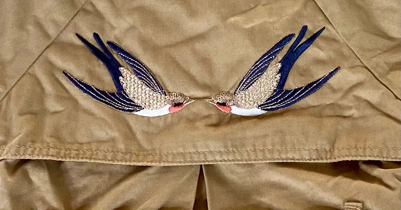 Trench Fille Marron avec Ceinture et Broderie Hirondelles - Taille 5 Ans - Orchestra orchestra