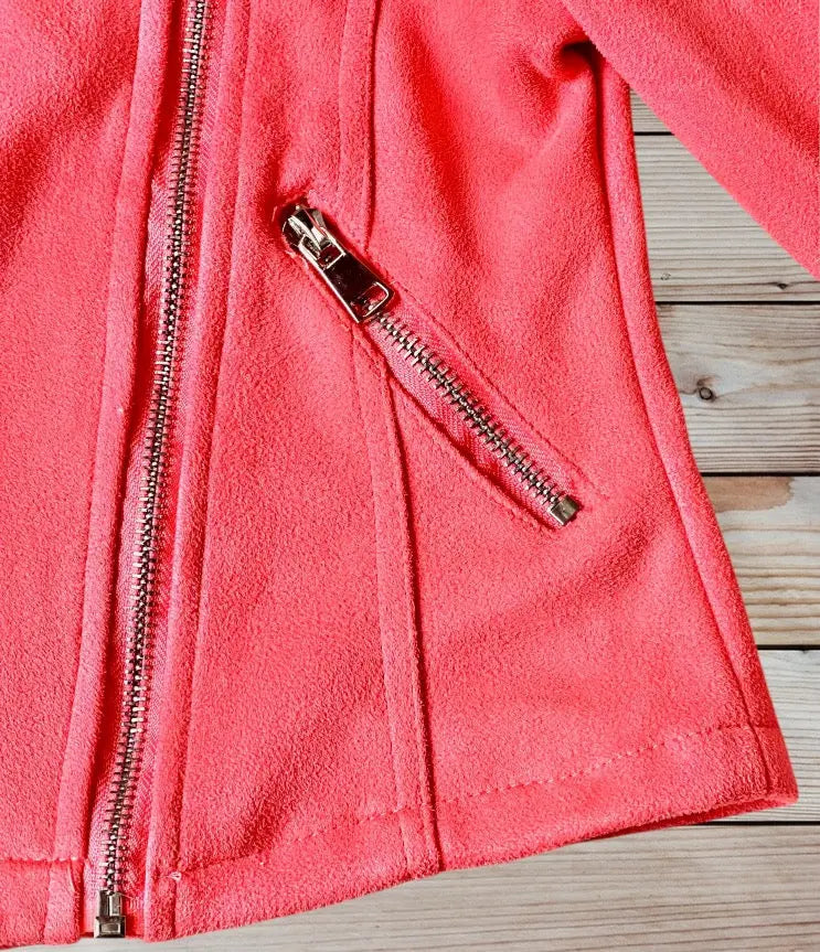 Veste Fille Rose 5 Ans (110 cm) - Style Daim avec Fermeture Éclair - Charlie & Prune charlie & prune