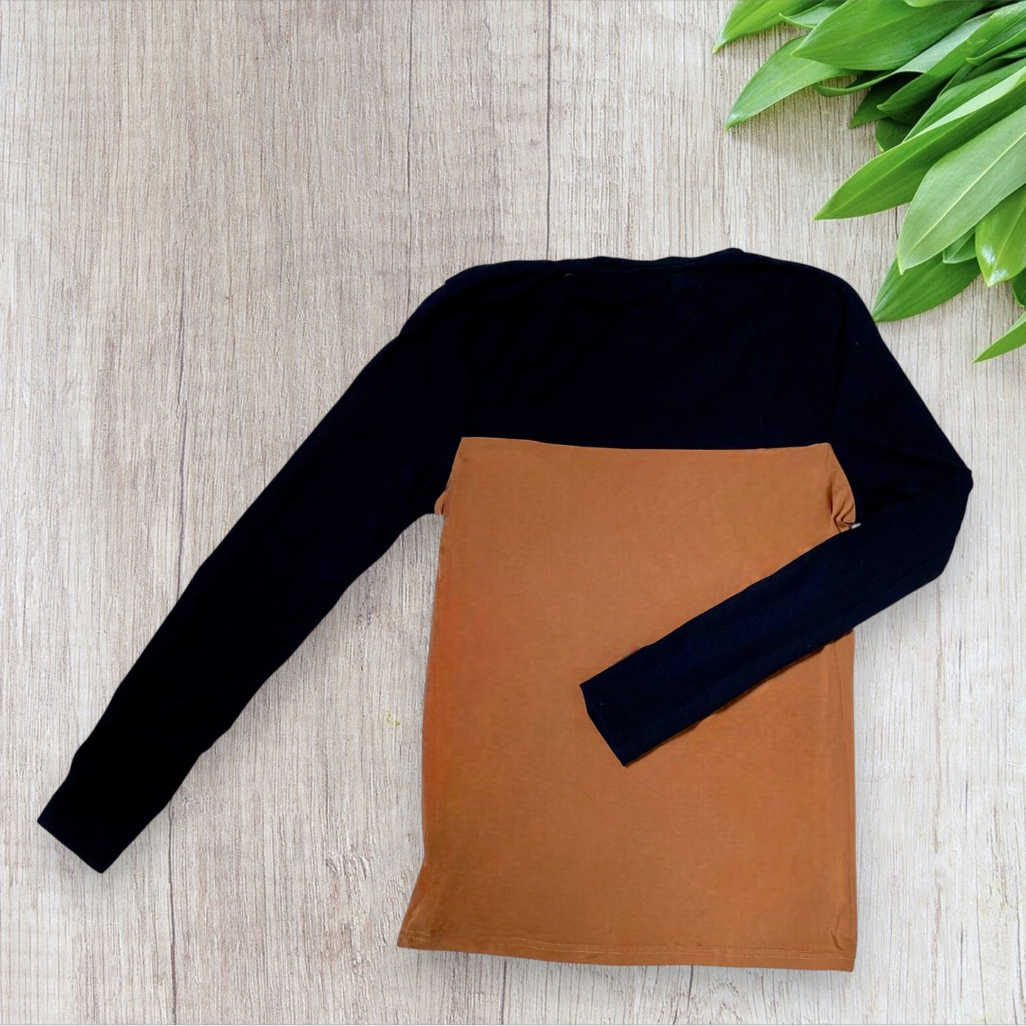 T-shirt Manche Longue Homme La Boutique Officielle - Taille S - Noir et Marron avec Poche